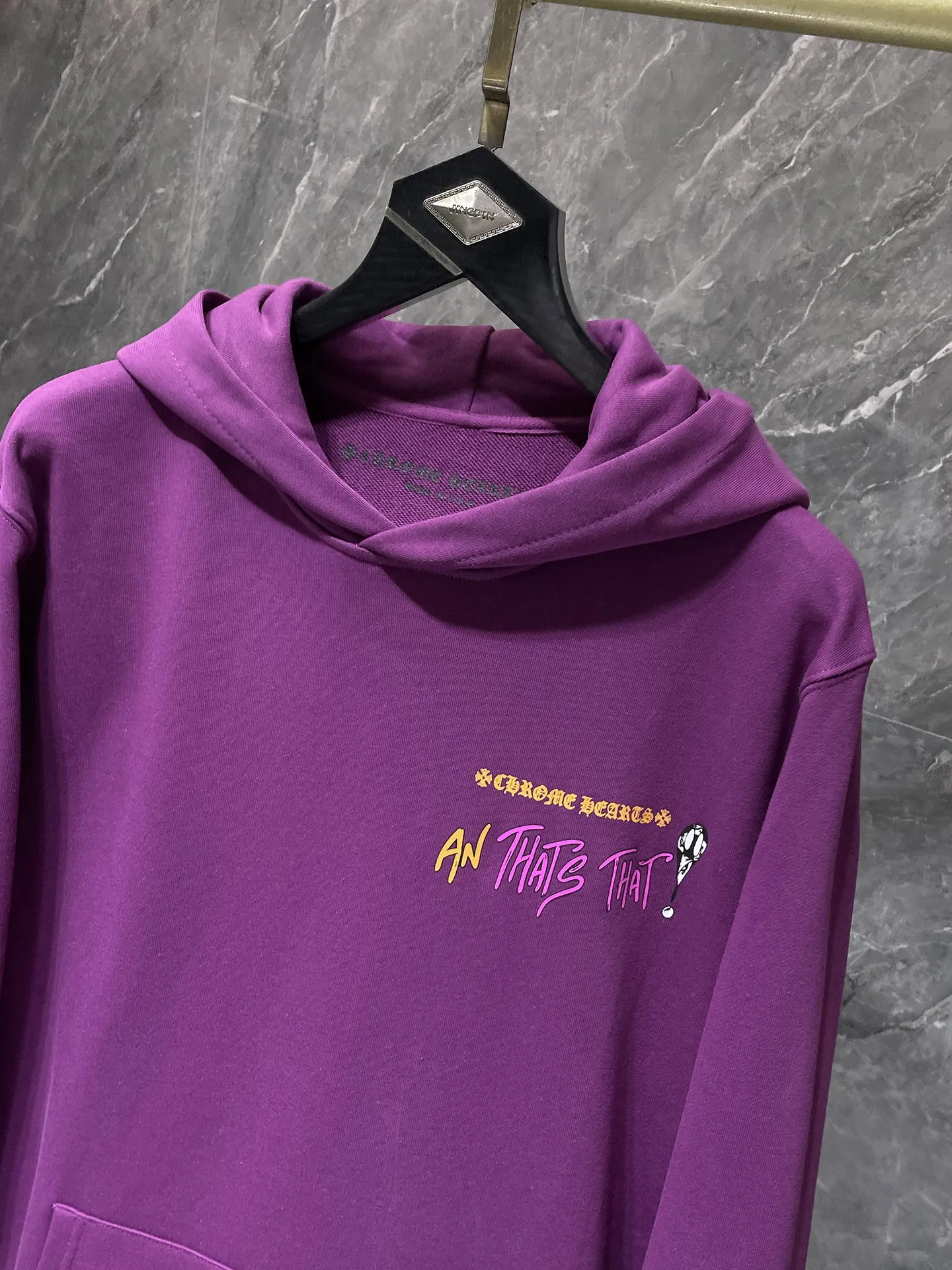 P240 Chrome Hearts 25ss High-weight, environmentally friendly and high-quality top-quality fabric Chrome Matty Boy purple hooded sweatshirt Imported environmentally friendly glue printing and dyeing Counter synchronization 1:1 replica version Recommended color: purple Size: S, M, L, XL.